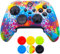 9CDeer 1 x Funda Protectora de Silicona con impresión de Transferencia Personalizada, diseño de Pinturas + 6 Thumb Grips para el Mando Xbox Elite Controller Series 2