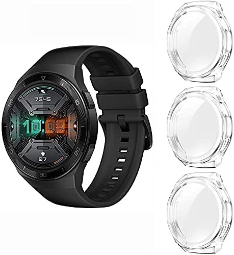 Diruite für Huawei Watch GT 2e Hülle Schutzhülle,Soft TPU Slim Stoßfestes Plattierte Displayschutzfolie Cover,Klar
