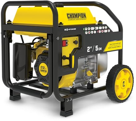 Champion Power Equipment 2-Inch Gas-Powered Semi-Trash Water Transfer Pump with Hose and Wheel Kit
