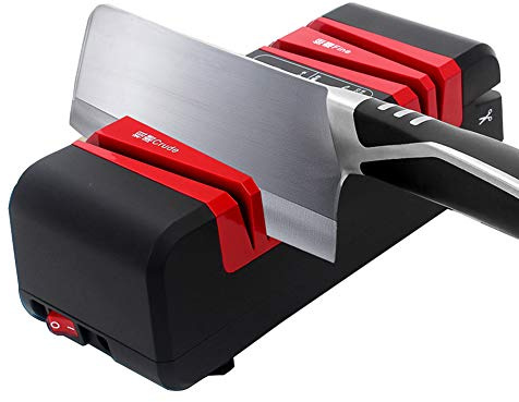 Aiguiseur éLectrique en 3 éTapes, AffûTeur éLectrique en Acier Inoxydable Broyeur éLectrique Multifonctionnel pour Couteaux De Cuisine/Ciseaux/Couteaux à Fruits/Tournevis (Black)