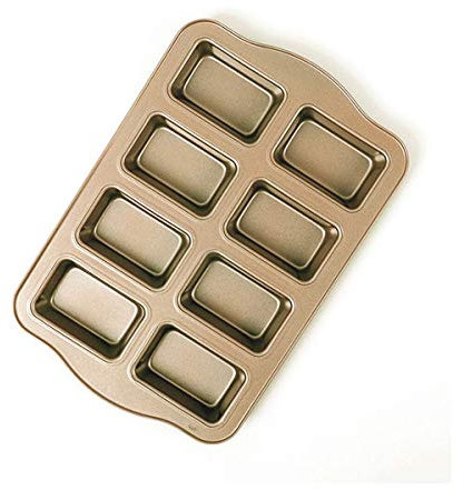 Kilimazart Mini Loaf Pan 8-Cavidades Acero al Carbono Bandeja antiadherente para hornear pan Diseño de una sola pieza