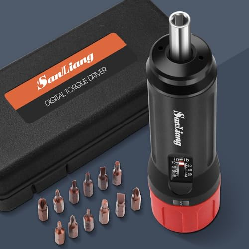 Sanliang momentskruvmejsel skiftnyckel skruvdragare bits set 25 – 70 tum pund för underhåll, verktyg, cykelreparation och montering. (10-70 i-lbs)