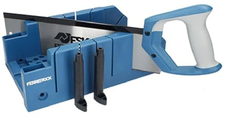Ferrestock FSKING001 Gehrungssatz aus hochwertigem Kunststoff, mit Einstellsystem und Schnittwinkel 90°, 45° und 22,5°, inklusive Spezialverzahnung