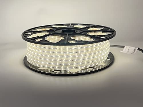 LEDZEIT - Profi Serie - LED Licht Strip 50m Außen und Innen, 230V, Warmweiß, Dimmbar, Kürzbar. Erweiterbar, Light Tube, Leiste, Wasserdicht, für Gebäude, Geschäft, Projekt, Dekoration