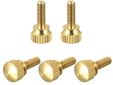 sourcing map 5uds Moleteado Mariposa Tornillos, M4x12mm Latón Hombro Pernos Escalonado Agarre Perillas Sujetadores para PC, Electrónico, Mecánico