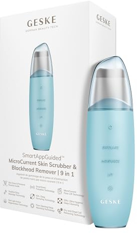 GESKE | SmartAppGuided™ MicroCurrent Skin Scrubber & Blackhead Remover | 9 i 1 | hudvårdsenheter | ansiktsrengöring | anti-aging och rengöring | professionell uppstramning | pormaskborttagare | SmartAppGuided™ | Skincare Tools | Face Cleaning | Anti-aging och rengöring | Professionell ansiktsåtstramning