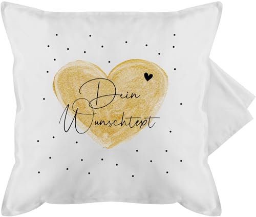 Kissenbezug - Aufdruck selbst gestalten - Dein Wunschtext I Geschenk personalisiert Weihnachten I Vatertag I Muttertag I Geburtstag - 50 x 50 cm - Weiß - Geschenke lebenspartner