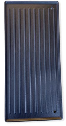 Montidistribuzione Piastra in ghisa Doppia Superficie Ricambio per Barbecue Cm 21 x 45 Circa