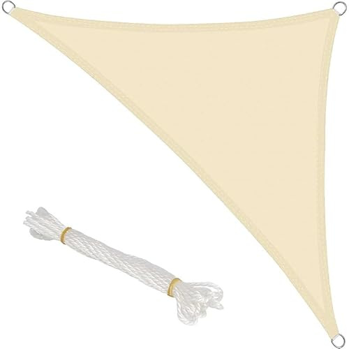 Virsus Tenda a Vela Ombreggiante Triangolare 2346, misura 3x3x3 Metri, Tende Parasole colore Avorio, Protezione Raggi UV, Vela Impermeabile, Telo da Sole per Esterno, Giardino, Terrazzo