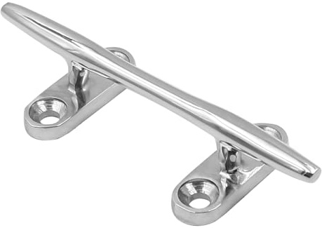 ZONADAH 8 Inch Stainless Steel Marine Boat Cleat 200mm Open Base Dock Rope Cleat with Screws, Heavy-Duty Yacht Deck Tie Down Horn for Jet Ski, Pontoon, Kayak, Dock Line Mooring Hardware