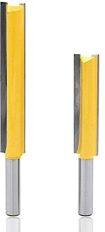 Mesee 2 Pezzi 8mm Gambo Fresa per Scanalature Legno, Punta da Fresatrice Dritta Extra Lungo Rettilineo Router Strumento Rifilatura Legno Fresa a Taglienti Diritti per Lavorazione del