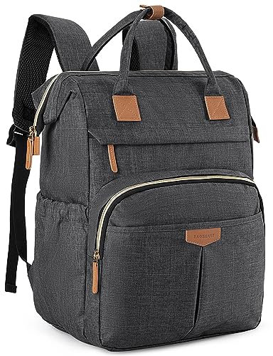 bagsmart Handgepäck Rucksack Reiserucksack Laptop Rucksack für 15,6 Zoll Büchertaschen mit Ladeanschlussloch für College, Arbeit und Business Grau