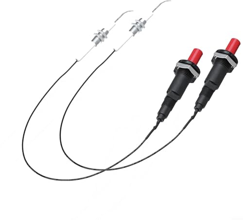 Accensione piezoelettrica universale da 30 cm, con pulsante di accensione per caminetto e griglia a gas, kit di accensione piezoelettrica per barbecue e grill (2 pezzi)
