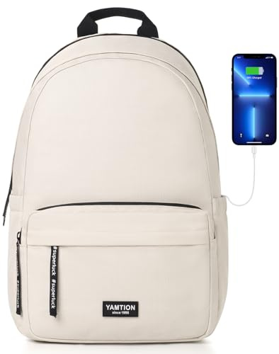 YAMTION 15.6 Pulgadas Mochila Mujer Portátil,Mochila Escolar Niña para Institutos,Colegio con Cargador USB