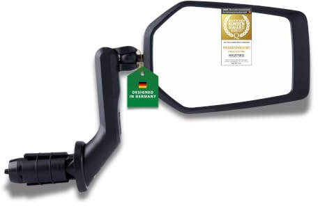 CONTEC Fahrrad-Rückspiegel E-View EVO, links und rechts, kurzer Spiegelarm 85mm, für Lenkerinnenklemmung 16 mm, Sicherheitsglas, schwarz, 1 Stück