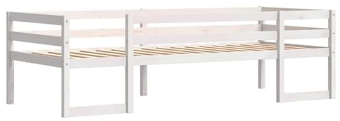 vidaXL Estructura de Cama de niños Madera Maciza Pino Blanco 75x190 cm, Cama Infantil, Cama para niños, Estructura de Cama para niños pequeños
