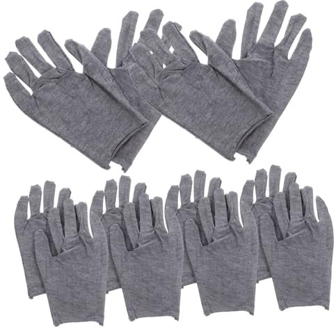 SOLUSTRE 12 Stück-pack Graue Baumwoll Arbeitshandschuhe Mit Rutschfester Handfläche Langlebige Sicherheitshandschuhe Für Industrie Gartenarbeit Und Lager Unisex Größem