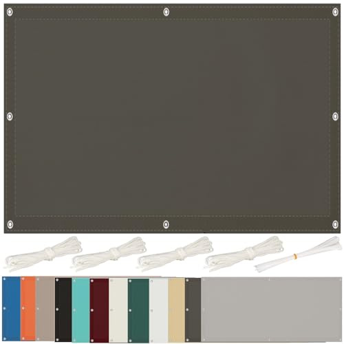 Toile Ombrage Exterieur 2.4x2.4m, Voile Dombrage Rectangulaire Imperméable Bache Ombrages, Filet Ombrages, Protection Solaire Polyester pour Patio Jardin avec Oeillets et Cordons, Gris Foncé