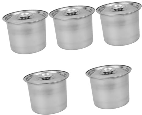 LIFKOME 5 Piezas Helados Inoxidable Reutilizable Congelador de Almacenamiento Helados Limpiar y Resistente Oxidación