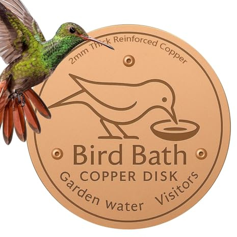 Disco de Cobre para Baños de Aves Discos Limpiadores De Metal | Accesorios para Comederos Soporte Triple Disco Purificador para Cuencos de Agua Exterior Todo Clima Jardín