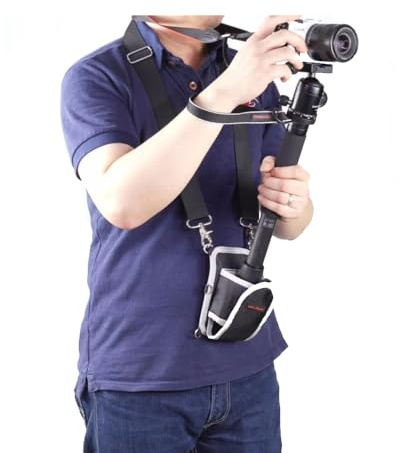 Nicama MTB1 Camera Monopod Shoulder Neck Sling Strap/Unipod Tripod Belt Waist Bag, Weight Support for Gimbal Stabilizer DJI Ronin-S, Zhiyun Crane, Moza Air Hold Gimbal Easier and Longer (CAMO)