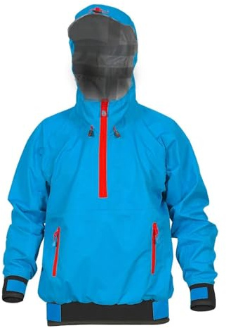 WJLYDM Kajak Trockenanzug for Männer mit Latexdichtung, wasserdicht, atmungsaktiv, Paddeln, Kajakfahren, Surfen, Angeln(Blue,LK)