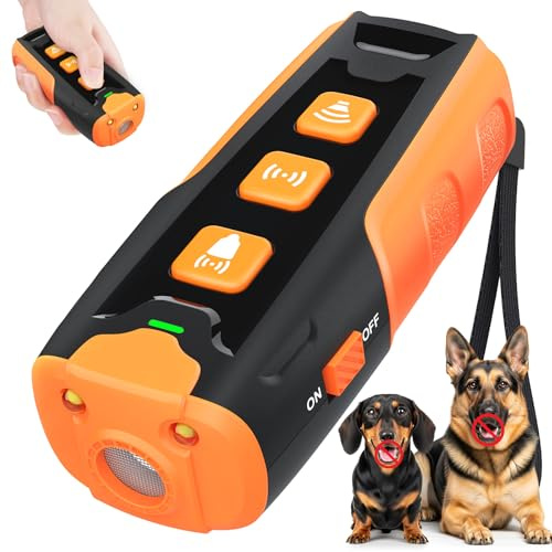 AOZOOM Ultraschall Anti Bell Gerät Für Hunde, Wiederaufladbares Tragbares Bellstopp Für Hunde, 15 Meter Reichweite, 3 Modi, 100% Sicher, Hundetrainingsgerät, Innen Außenbereich