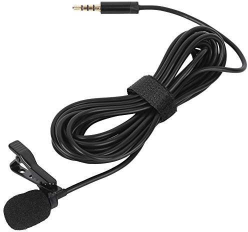 LIYJTK Microphone Lavalier à Clip Filaire, Type Universel, Diffusion en Direct, pour Entretien, Noir, MC-LM30, 9,8 Pieds (MC-LM30)