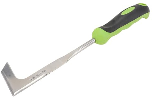 jojofuny Outil de Désherbage Manuel Design Rond en Acier Inoxydable et Plastique Résistant à la Corrosion pour Creuser Les Fissures Le Jardin