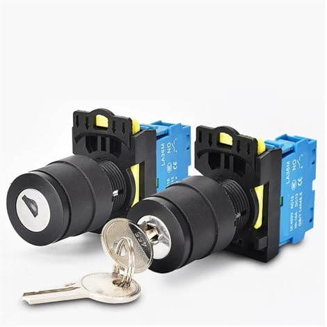22 Mm LA36M Schlüsselschalter, 12 V, 220 V, 10 A, 2 Positionen, 1 Schließer, Ein-Aus-Knopf, 2 Schließer, 3 Positionen, Drehschalter Mit Schlüsseln(3 position 2NO)