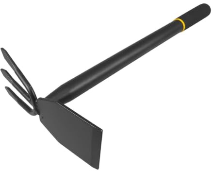 ibasenice Houe Ménagère en Acier Manganèse Noir Haute Résistance Anti-rouille, Outil de Jardinage pour Creuser et Désherber en Extérieur