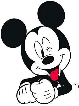 Disney Wandbild von Komar | Mickey Mouse Funny | Kinderzimmer, Babyzimmer, Dekoration, Kunstdruck | Größe 30x40cm (Breite x Höhe) | ohne Rahmen | WB036-30x40, Schwarz, Weiß