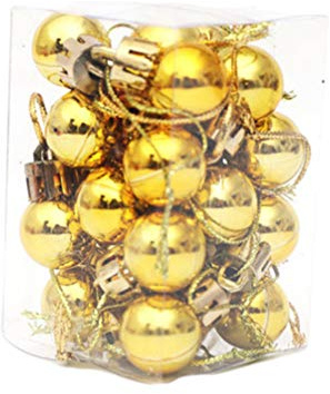 stücke bruchsichere weihnachtskugeln Mini Weihnachtskugel Urlaub weihnachtsbaumschmuck 2 cm (golden)