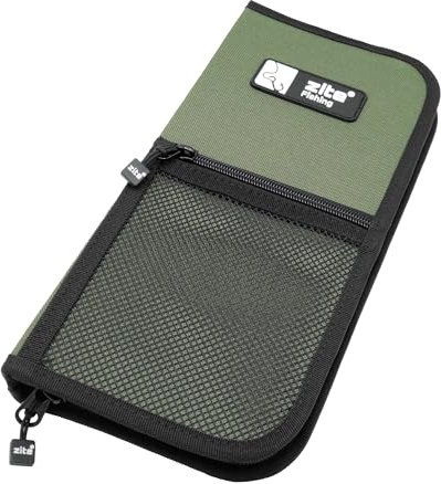 Zite Fishing Vorfachtasche | Angelvorfächer & Haken | Rig-Bag Haken-Tasche | Rig-Wallet Angeln | 100% Polyester (30x14cm)