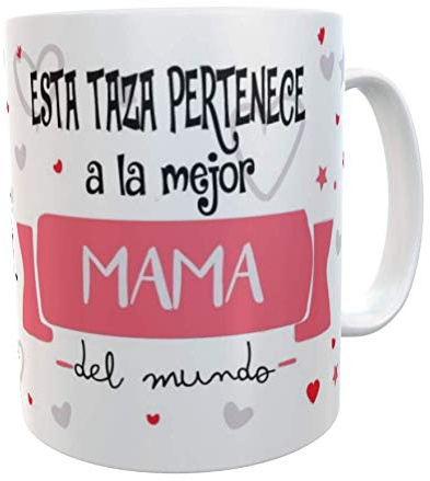 SAQUITOMAGICO Taza Personalizada con Mensaje Divertido | Regalo Original para Mamá Especial | Taza de Cerámica Resistente 350 ml | Diseño Único para Compartir Momentos Divertidos y con Cariño