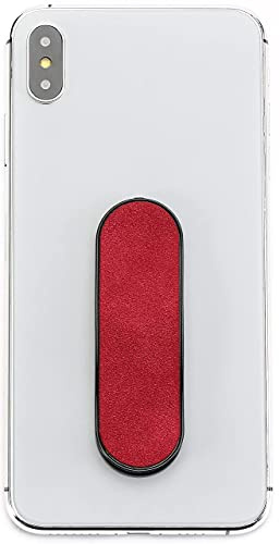 MOMOSTICK - Das Original! Handyhalter und Griff für Smartphones und Tablets - Handy Ring für iPhone Samsung Huawei (Suede Series - Rot)