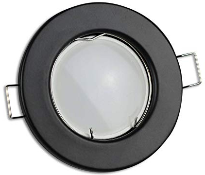6x LED Einbaustrahler Set schwarz rund 5 Watt warmweiß 230V - GU10 Einbauleuchten aus hochwertigem Aluminium - 55-60mm Bohrloch Einbau-Spot Decken-Leuchte