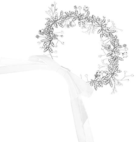 Simiss - Cinturón de novia con cristales brillantes para dama de honor plata Talla única