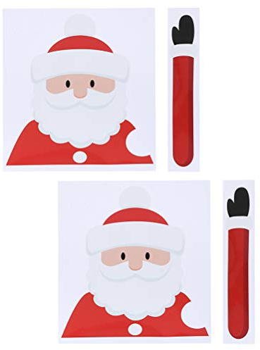 2 Sets Holiday Windshield Wiper Sticker Car Wiper Decal Santa Wiper Sticker Windshield Wiper Decal Santa Tags Decals for Cars Windscreen Wiper Sticker Rear Window Strap Elder