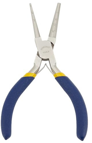 BENECREAT Wire Looping Pliers with Non-Slip Handle, Precision Round Nose Pliers (2~8mm Loops) for Beading Jewelry Making and Wire Forming