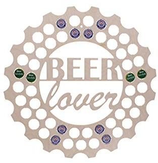 Bergliebe Bierkarte Beerlover Kronkorkendesign Geschenk Kronkorken sammeln Natur Holz Geburtstagsgeschenk Ø 43 cm Pohmer Design