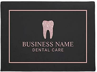 WZXKR Personalisierte Fußmatte PersonalityZahnarzt Rose Gold Tooth Zahnarztpraxis 60x90cm Rutschfeste Waschbarer Boden Eingangstürmatte Innentürmatte Heimtextilien