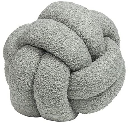 furn. Boucle Knot Polyester gefülltes Kissen, Polyester, Silber