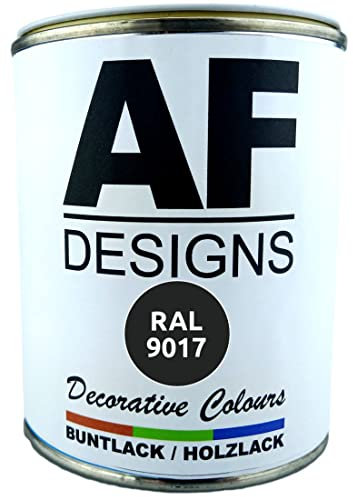 Alex Flittner Designs Buntlack Holzlack RAL9017 auf Wasserbasis 750ml seidenmatt Innen Aussen