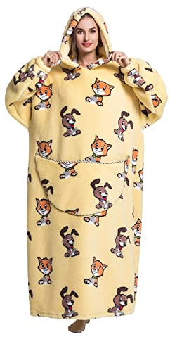 JOREAY Extra Long Oversized Blanket Hoodie, Adult Women Snuggle Fleece Wearable Blanket, Fluffy Giant Hooded Sweatshirt for Teens