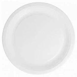 Assiette Carton 22 cm | Ronde Plate | Kit de 200 Assiettes | Biodégradable et Ingraissable | Sans Plastique | (Blanc)