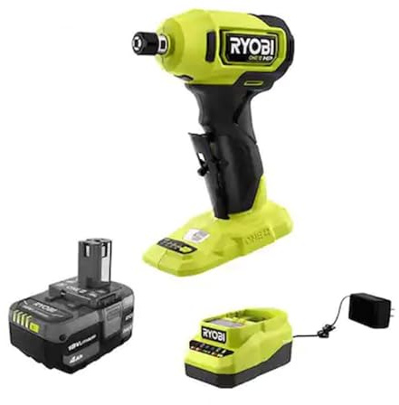 RYOBI ONEAND HP 18V BRUSHLESS Cordless Compact 1/4 in. Right Angle Grinder KIT with 4.0 A