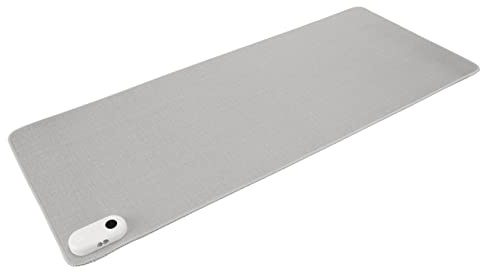 Tapis de Souris Chauffant, Grand Tapis de Bureau Chauffant, Tapis de Souris de Jeu 800 X 330 Mm, 3 Modes de Température, Fonction D'arrêt Automatique, Technologie de Contrôle de (Gris)