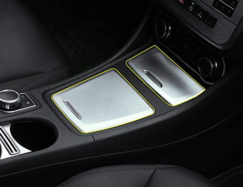 METYOUCAR 2 Stück ABS Aschenbecher für Benz CLA GLA A Klasse W117 W176 A180 2014–2017 Autozubehör (Silber)