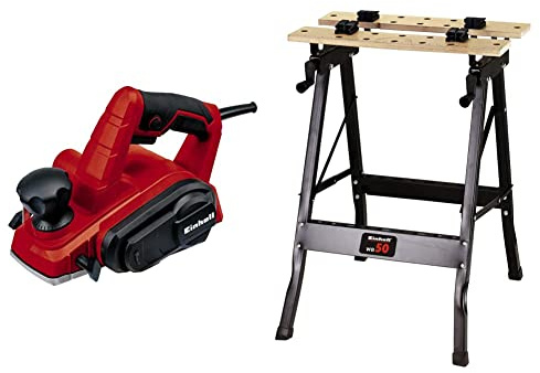 Einhell Tc-Pl 750 Pialletto Elettrico (Tensione 220-240 V, Potenza 750 W, Giri Min. 17000 & WB 50 Banco da lavoro (portata max 50 kg, alt. lavoro 78,5 cm, lungh. piano 60,5 cm